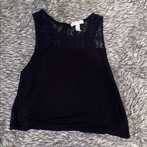 Women’s lace back cropped tank top